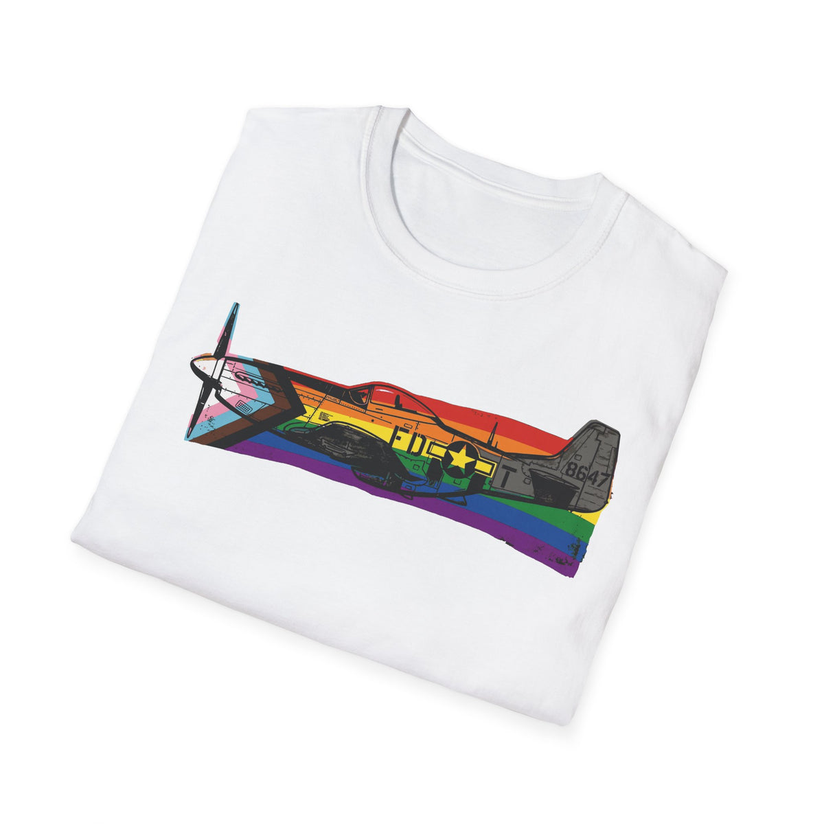 P-51 Mustang Progress Pride Vintage Warbird T-Shirt