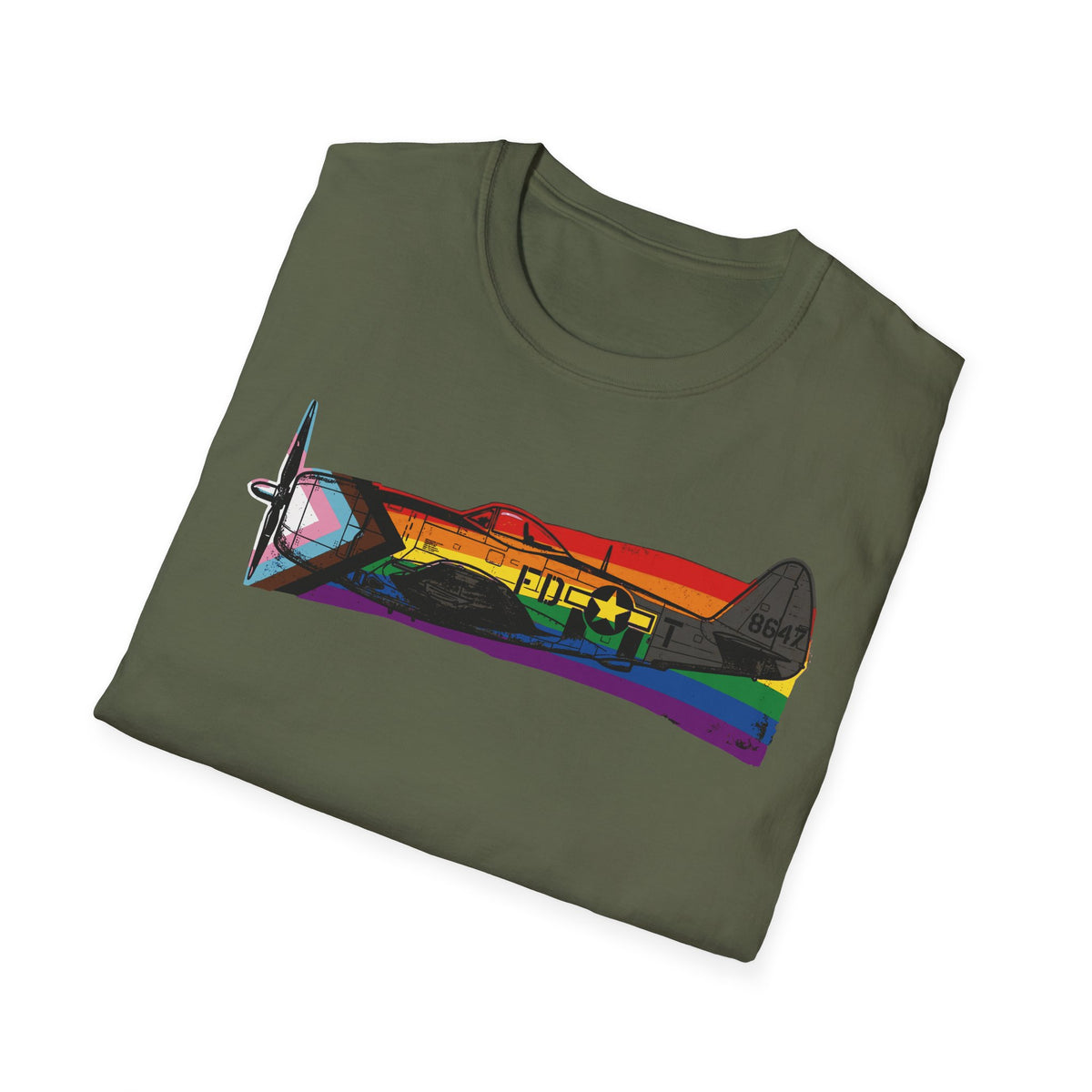 P-47 Thunderbolt Progress Pride Vintage Warbird T-Shirt