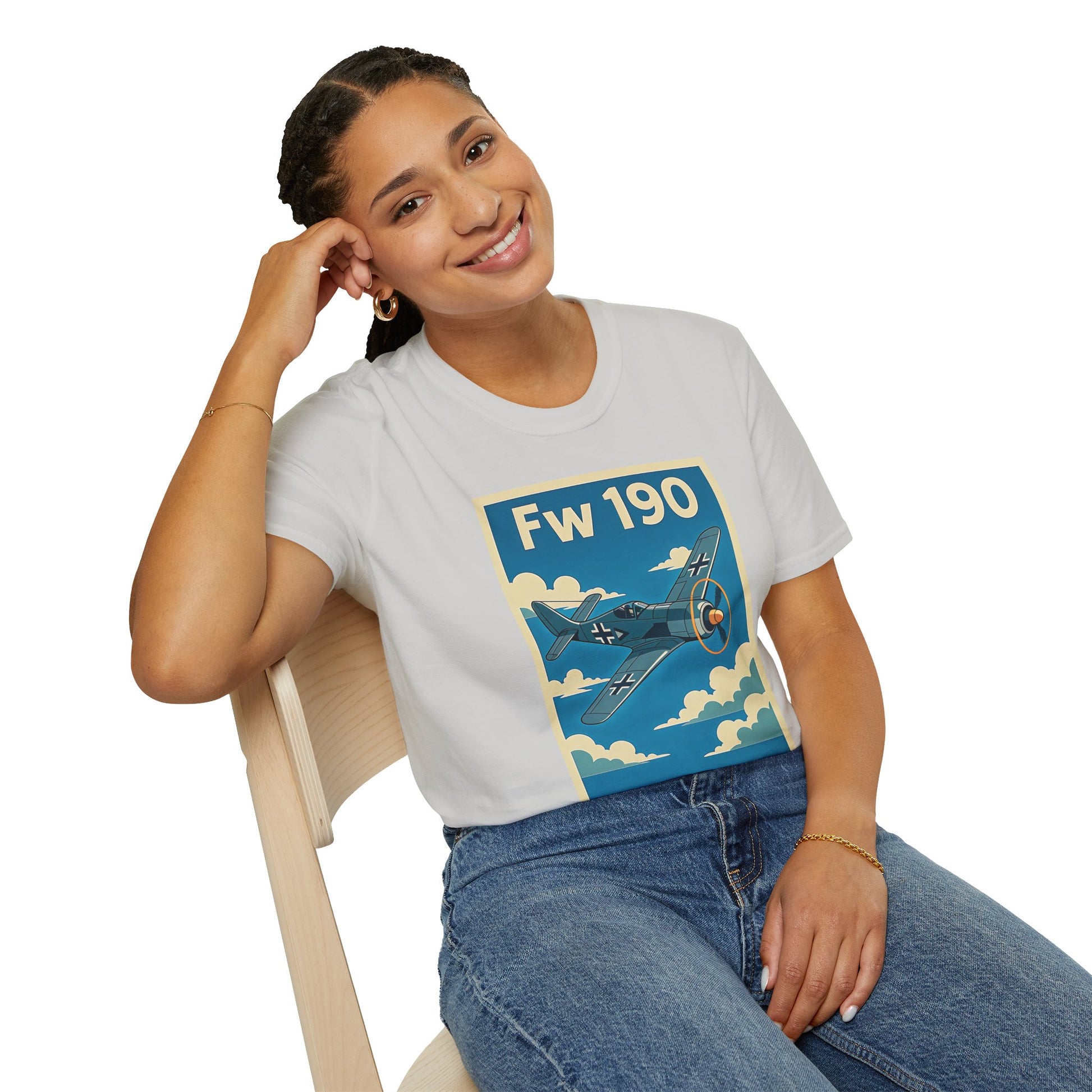Fw 190 Premium T-Shirt – Focke-Wulf Fighter Full Graphic WWII Aviation Tee - Pilot gifts - warbird t-shirt