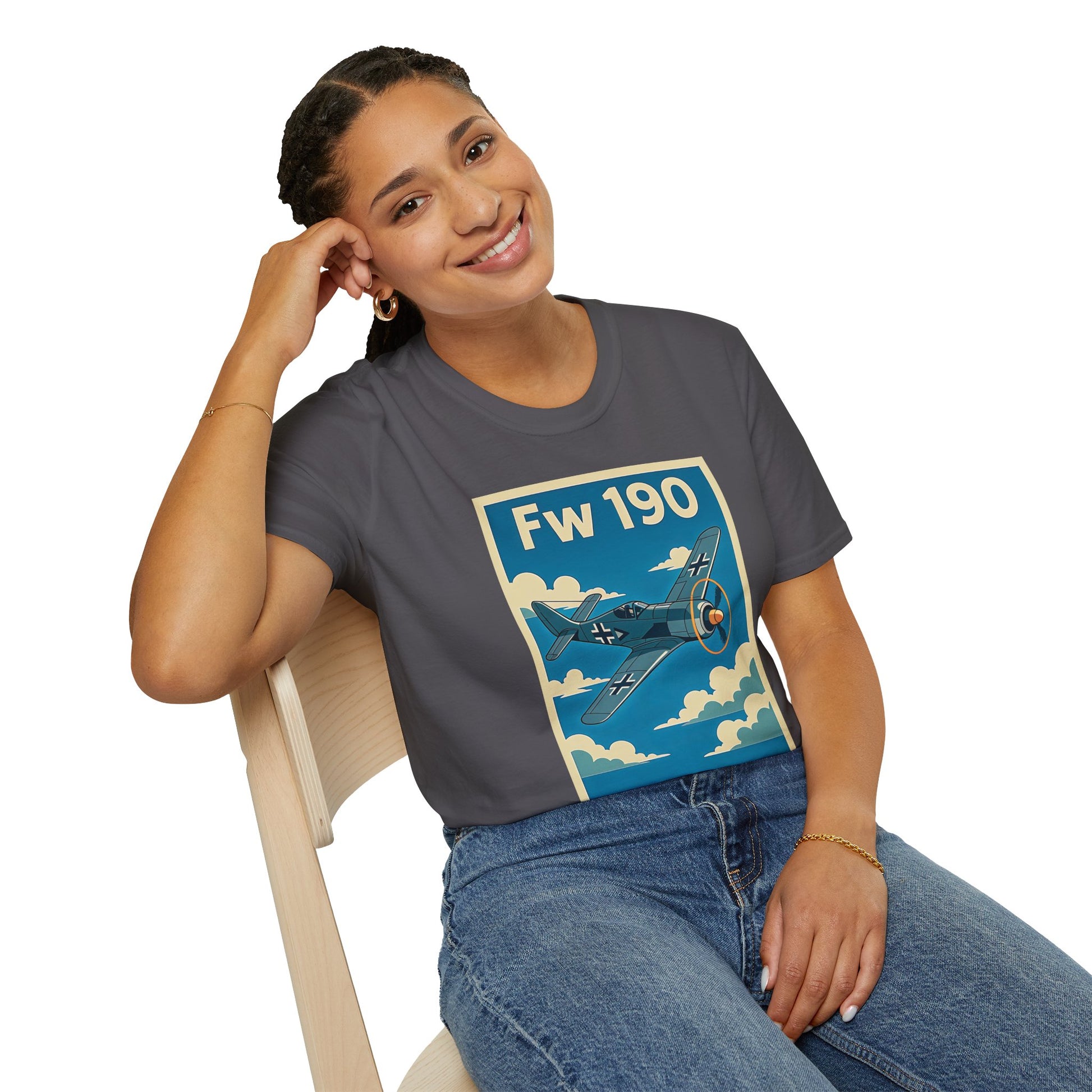 Fw 190 Premium T-Shirt – Focke-Wulf Fighter Full Graphic WWII Aviation Tee - Pilot gifts - warbird t-shirt