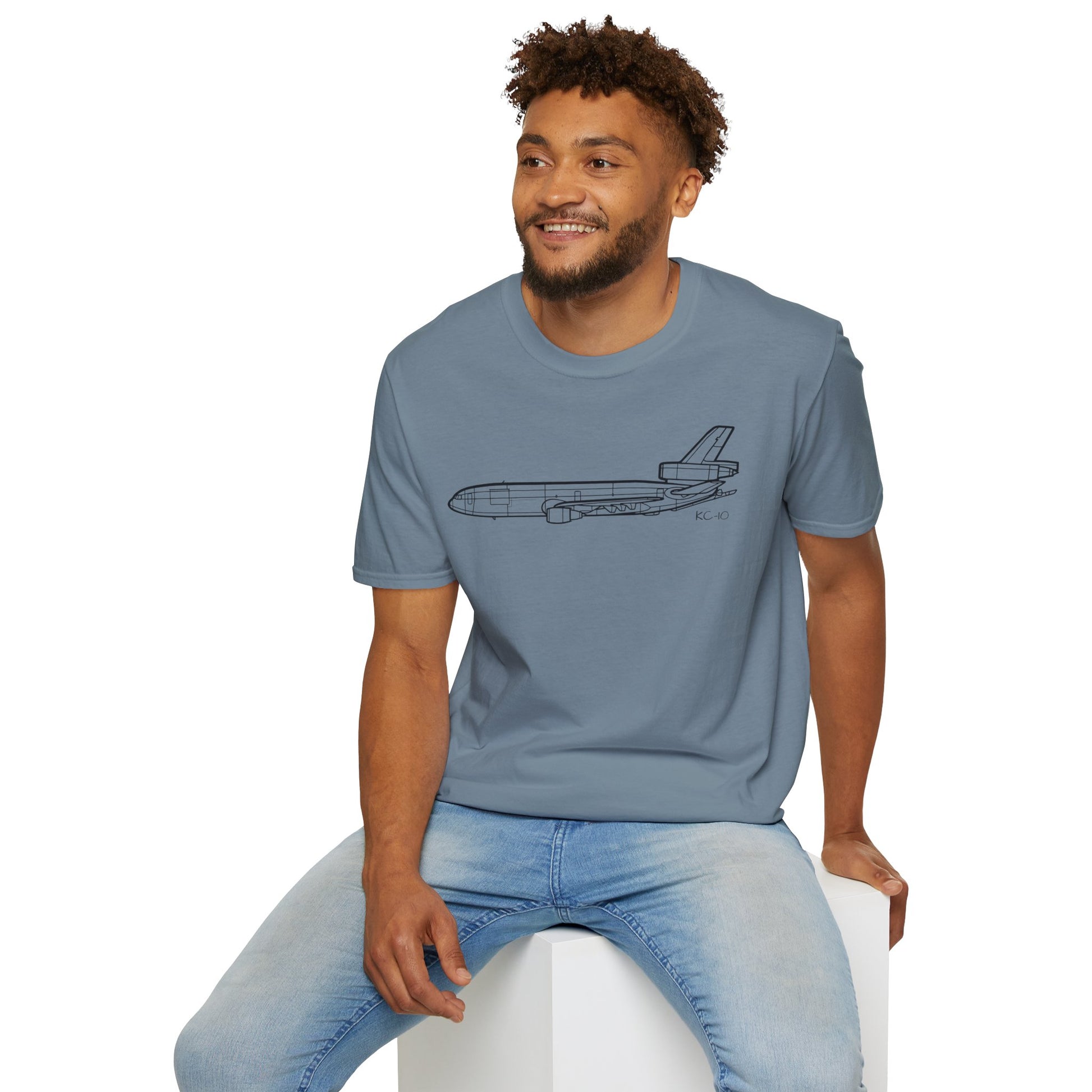 KC-10 T-Shirt – KC-10 Aerial Refueling Tanker Jet Side Profile Aviation Tee