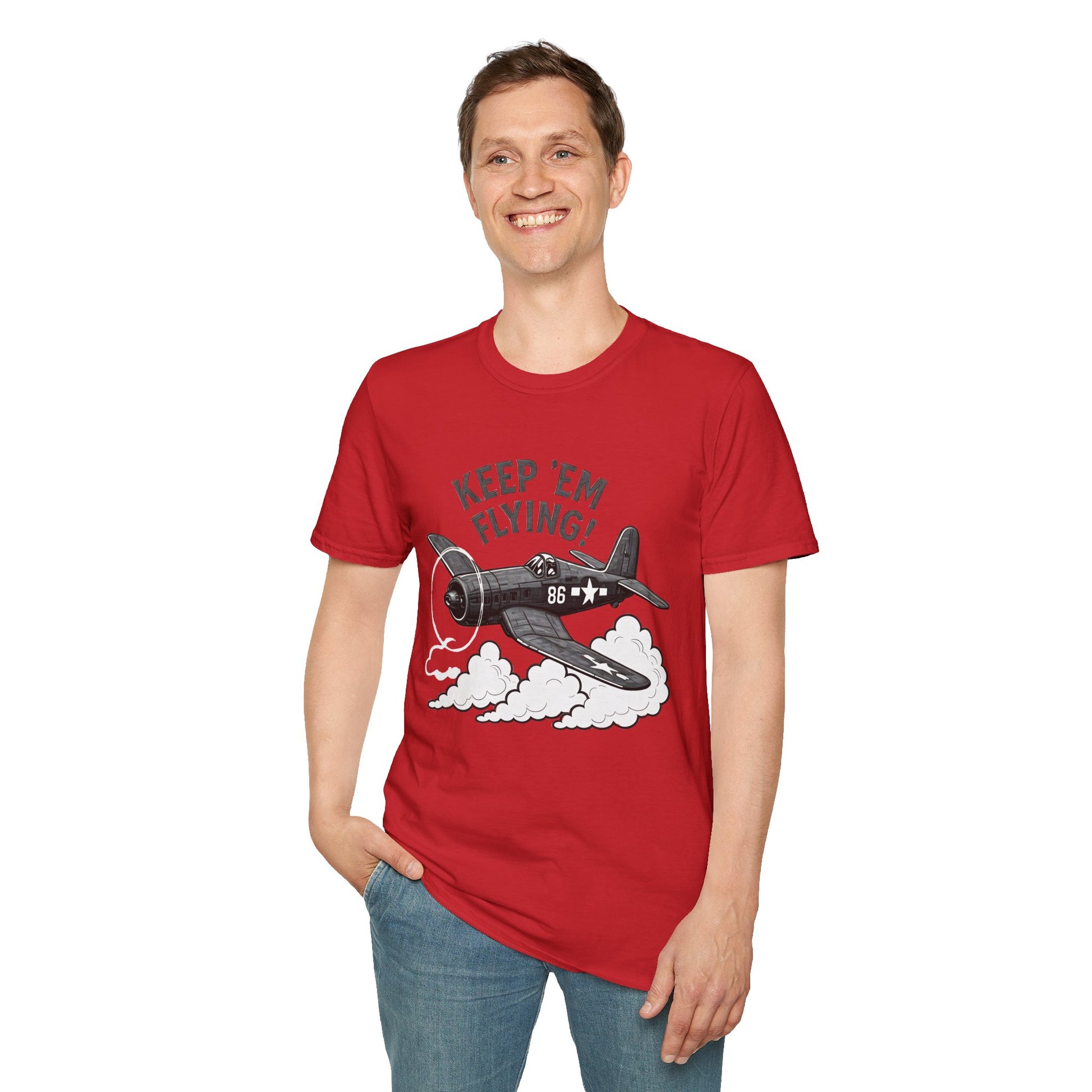 F4U Corsair Premium T-Shirt – “Keep ’Em Flying!” Bent-Wing WWII Fighter Tee - Pilot gifts - warbird t-shirt