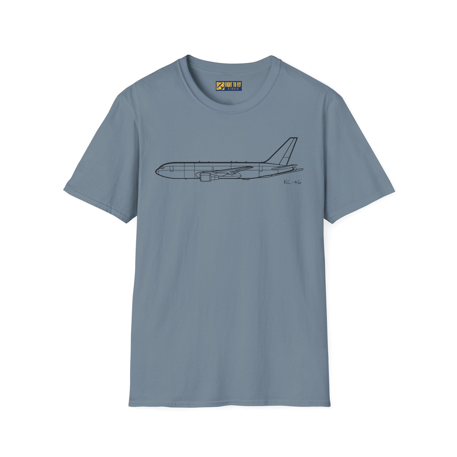 KC-46 T-Shirt – KC-46 Pegasus Tanker Aircraft Side Profile Aviation Tee