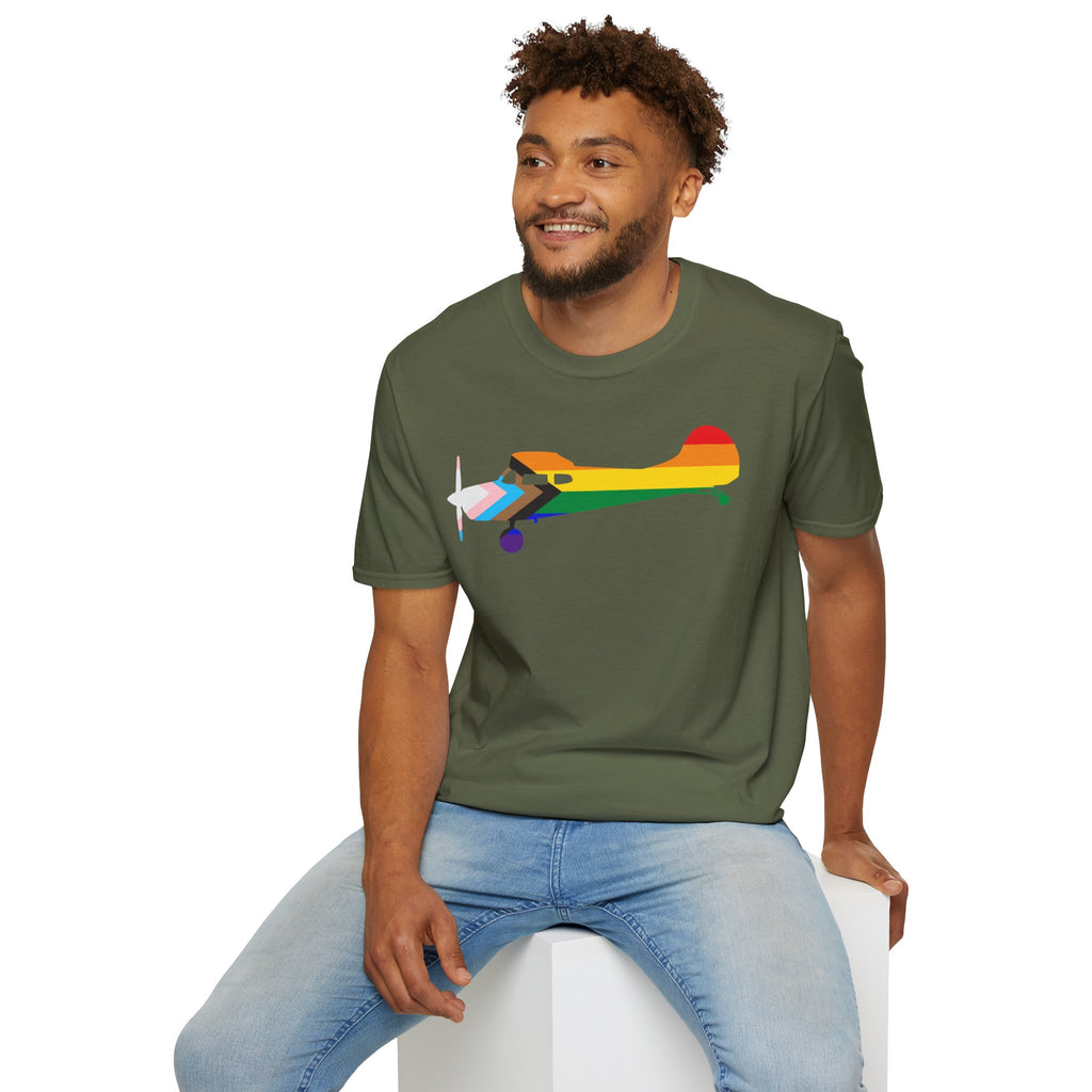 Cessna 170 Progress Pride Airplane Silhouette T-Shirt