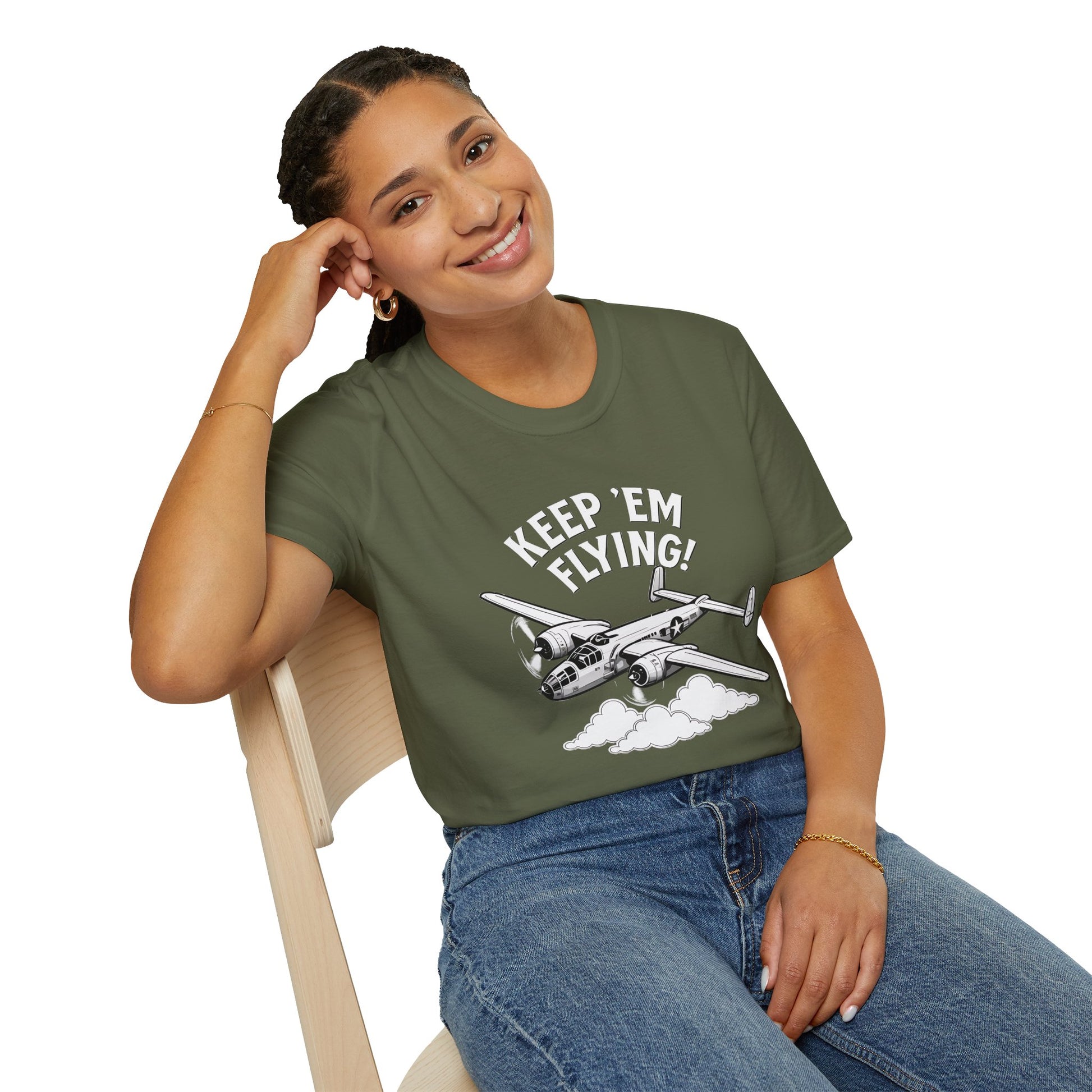 B-25 Premium T-Shirt – “Keep ’Em Flying!” WWII Medium Bomber Graphic Tee - Pilot gifts - warbird t-shirt