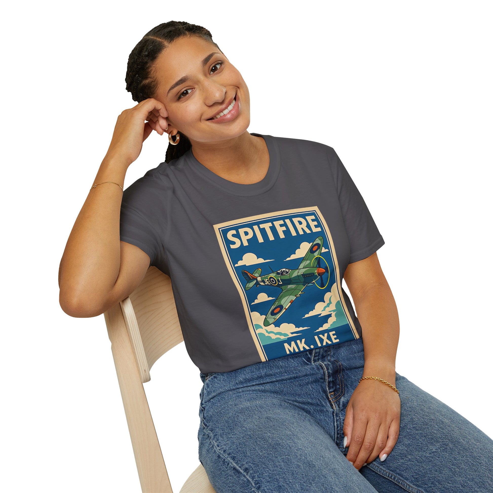 Spitfire Premium T-Shirt – British WWII Fighter Full Graphic Aviation Tee - Pilot gifts - warbird t-shirt