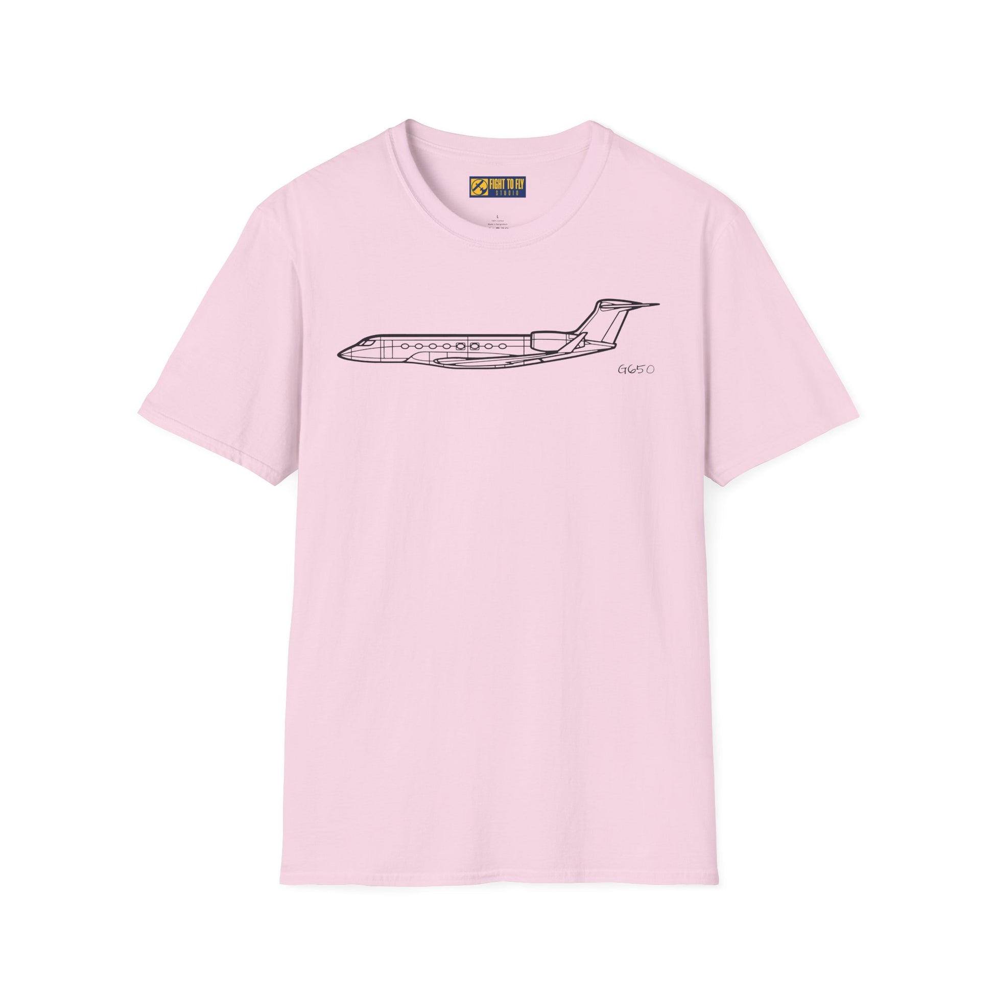 G650 T-Shirt – Gulfstream G650 Private Jet Side Profile Aviation Tee