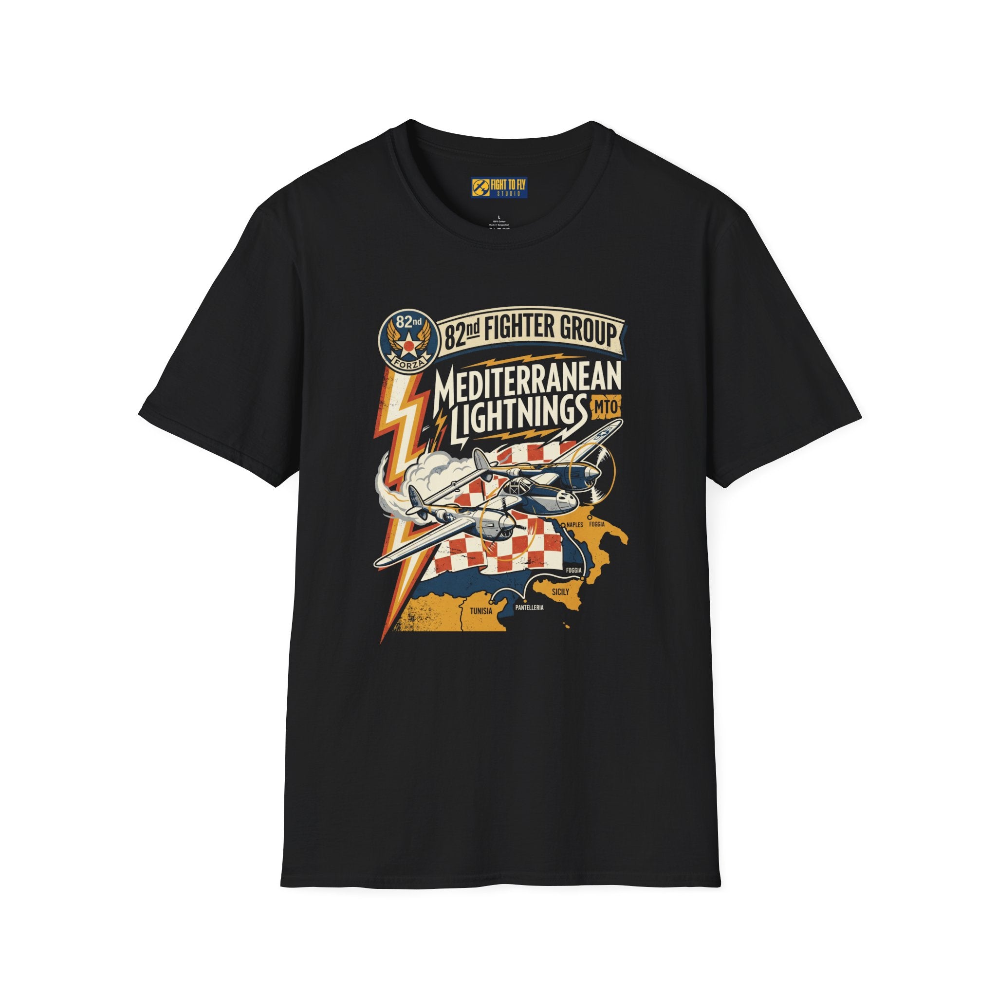 82nd Fighter Group Mediterranean Lightnings Tee
