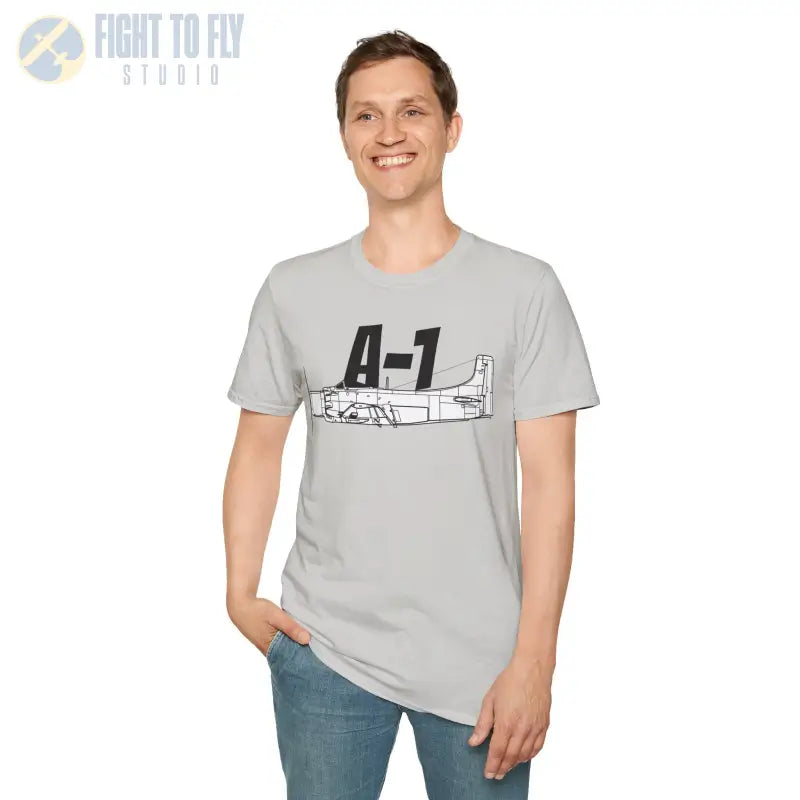 A-1 Skyraider Side Profile T-Shirt - Pilot gifts - WWII warbird t-shirt