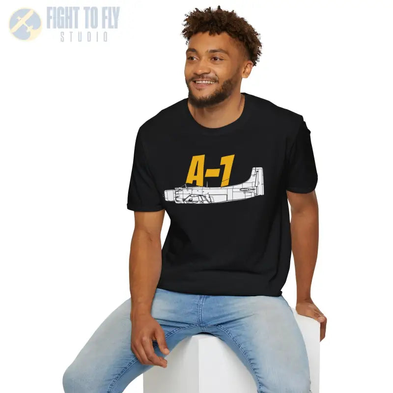 A-1 Side Profile T-Shirt – Vietnam-Era Attack Aircraft Tee - Pilot gifts - WWII warbird t-shirt