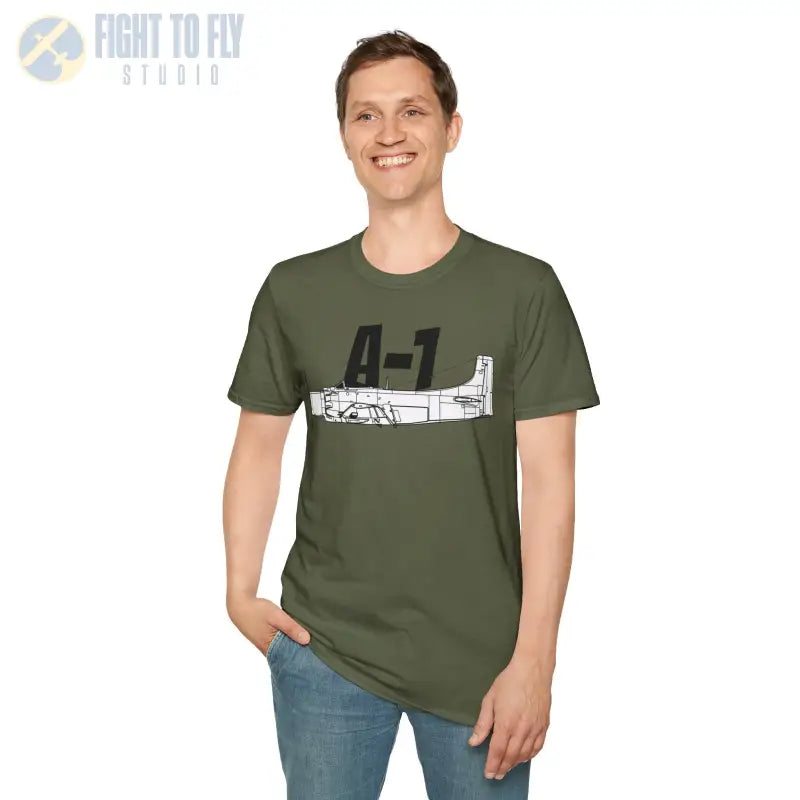 A-1 Skyraider Side Profile T-Shirt - Pilot gifts - WWII warbird t-shirt