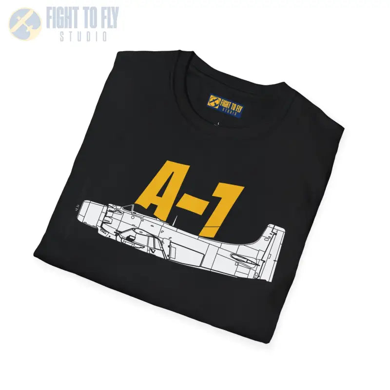 A-1 Side Profile T-Shirt – Vietnam-Era Attack Aircraft Tee - Pilot gifts - WWII warbird t-shirt