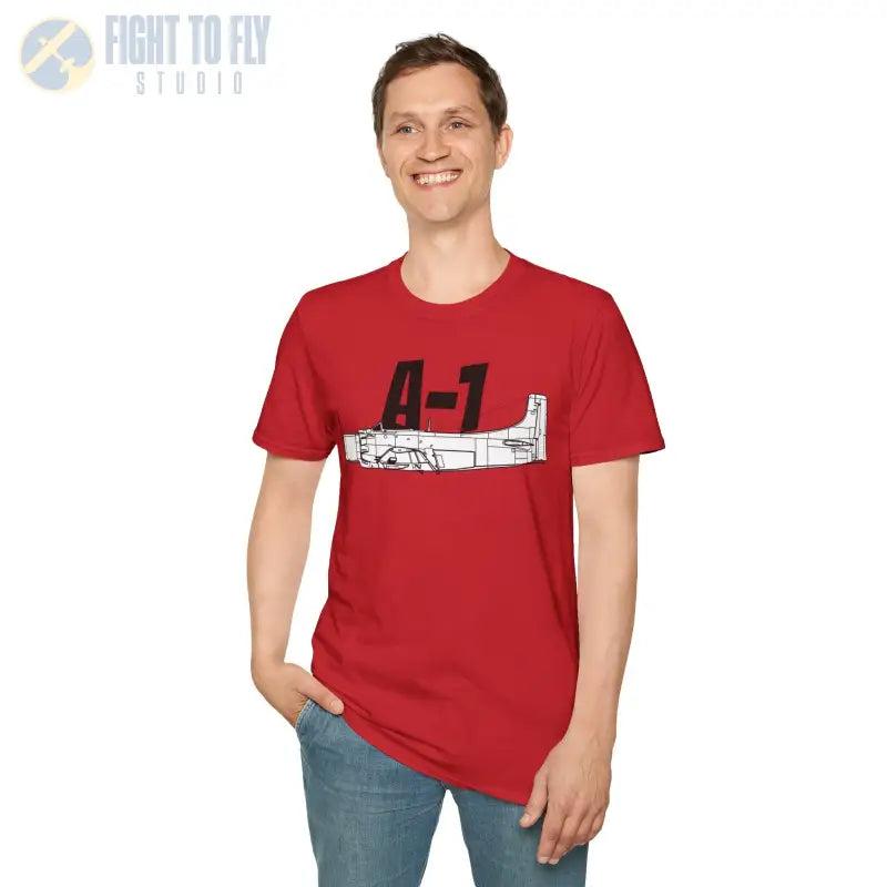 A-1 Side Profile T-Shirt – Vietnam-Era Attack Aircraft Tee - Pilot gifts - WWII warbird t-shirt