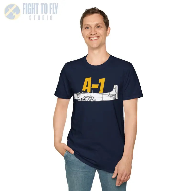 A-1 Side Profile T-Shirt – Vietnam-Era Attack Aircraft Tee - Pilot gifts - WWII warbird t-shirt