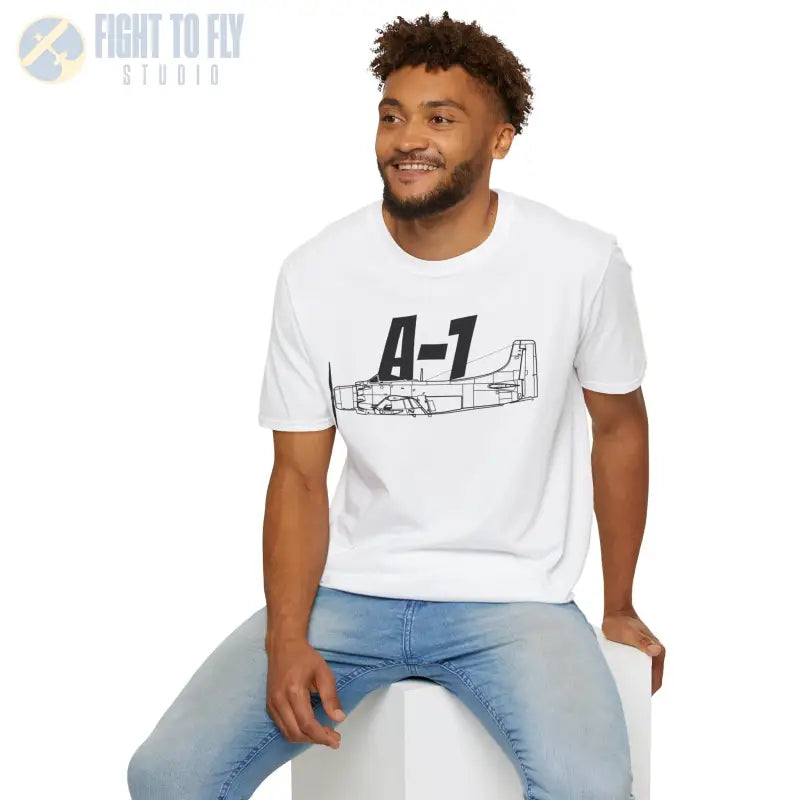 A-1 Skyraider Side Profile T-Shirt - Pilot gifts - WWII warbird t-shirt