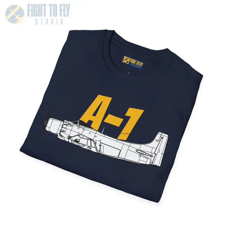 A-1 Side Profile T-Shirt – Vietnam-Era Attack Aircraft Tee - Pilot gifts - WWII warbird t-shirt