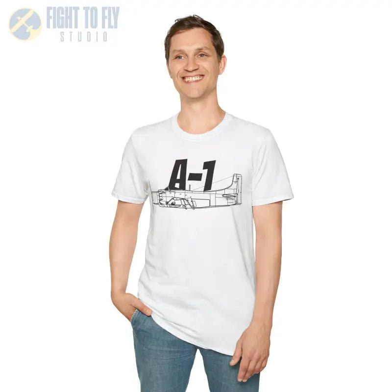 A-1 Side Profile T-Shirt – Vietnam-Era Attack Aircraft Tee - Pilot gifts - WWII warbird t-shirt