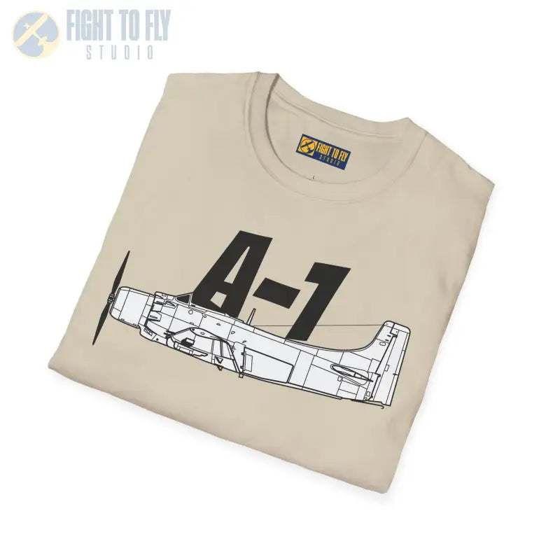 A-1 Side Profile T-Shirt – Vietnam-Era Attack Aircraft Tee - Pilot gifts - WWII warbird t-shirt