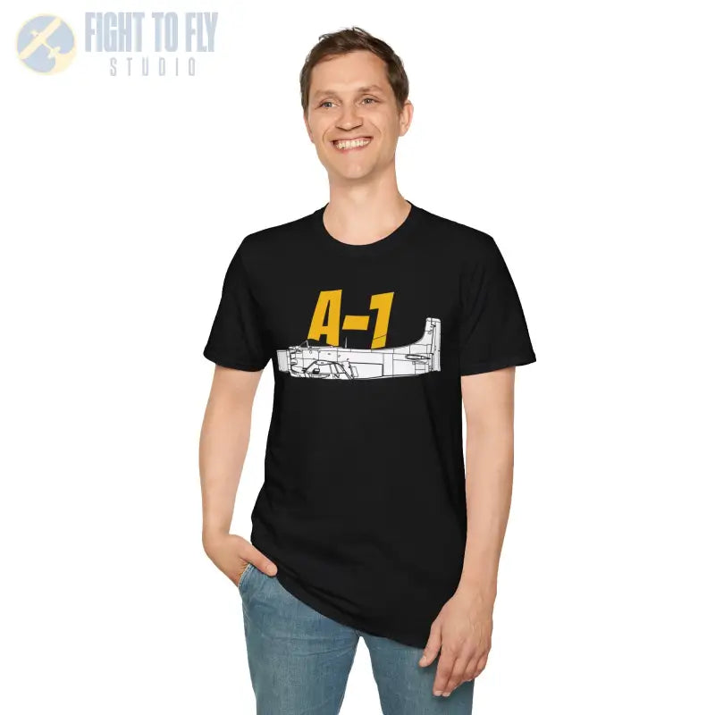 A-1 Side Profile T-Shirt – Vietnam-Era Attack Aircraft Tee - Pilot gifts - WWII warbird t-shirt