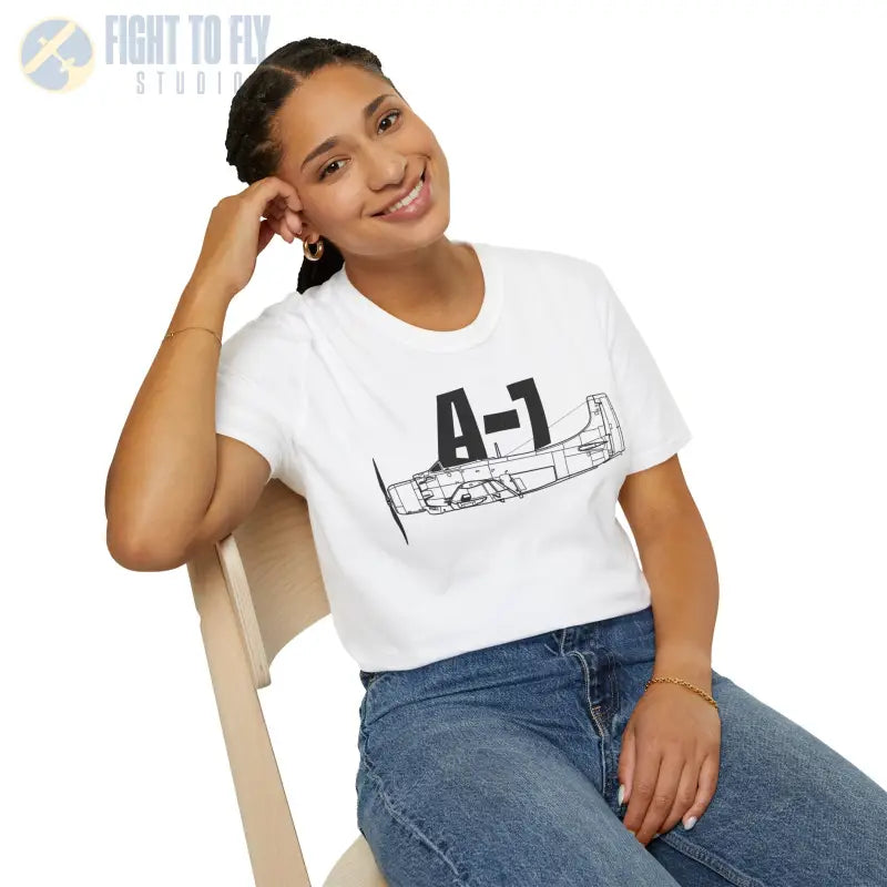 A-1 Skyraider Side Profile T-Shirt - Pilot gifts - WWII warbird t-shirt