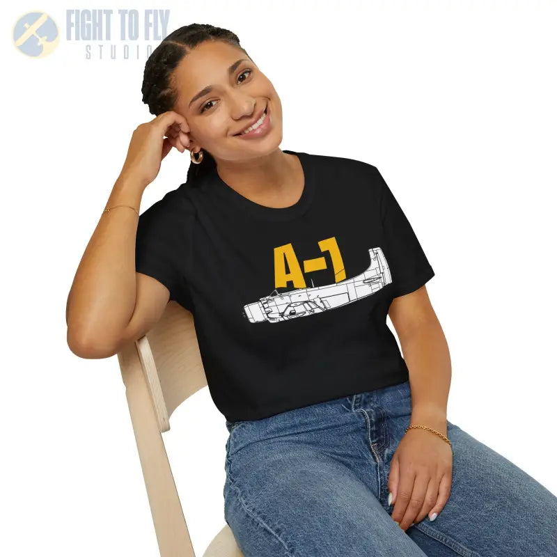 A-1 Skyraider Side Profile T-Shirt - Pilot gifts - WWII warbird t-shirt