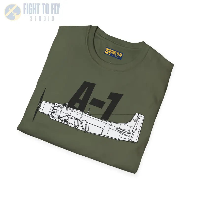 A-1 Side Profile T-Shirt – Vietnam-Era Attack Aircraft Tee - Pilot gifts - WWII warbird t-shirt