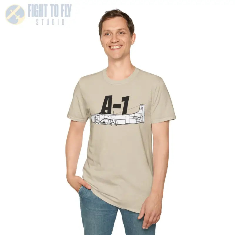 A-1 Side Profile T-Shirt – Vietnam-Era Attack Aircraft Tee - Pilot gifts - WWII warbird t-shirt