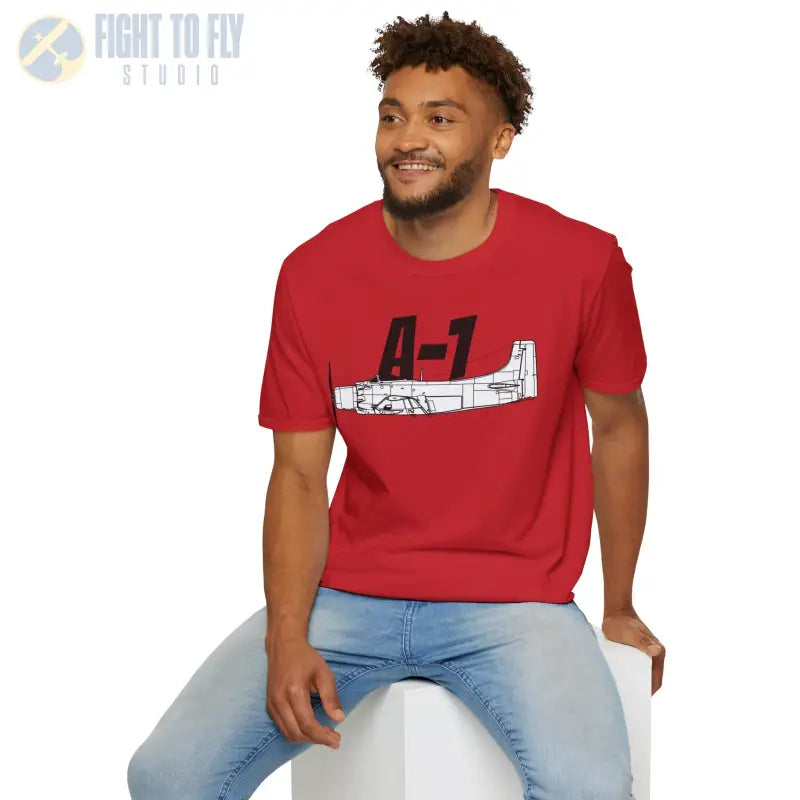 A-1 Skyraider Side Profile T-Shirt - Pilot gifts - WWII warbird t-shirt