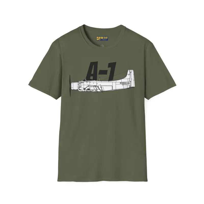 A-1 Skyraider Side Profile T-Shirt - Pilot gifts - WWII warbird t-shirt