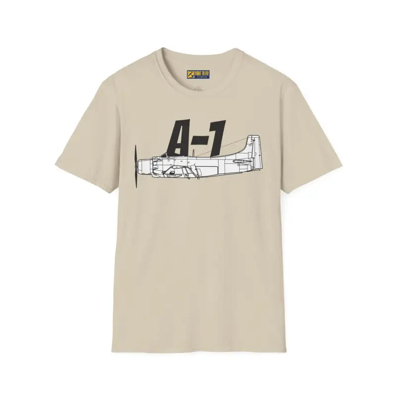 A-1 Side Profile T-Shirt – Vietnam-Era Attack Aircraft Tee - Pilot gifts - WWII warbird t-shirt