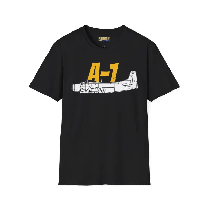 A-1 Side Profile T-Shirt – Vietnam-Era Attack Aircraft Tee - Pilot gifts - WWII warbird t-shirt