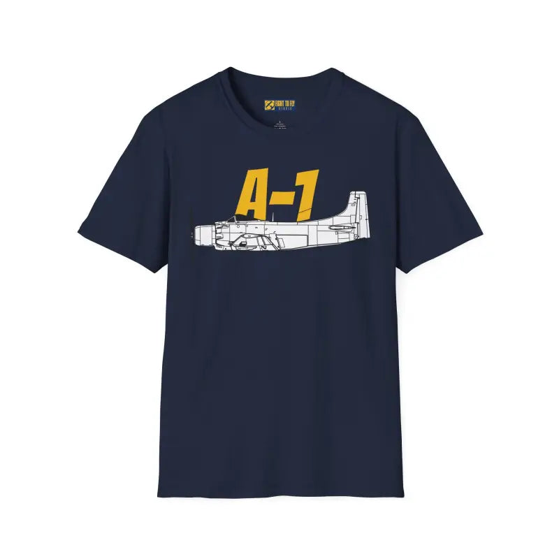 A-1 Side Profile T-Shirt – Vietnam-Era Attack Aircraft Tee - Pilot gifts - WWII warbird t-shirt
