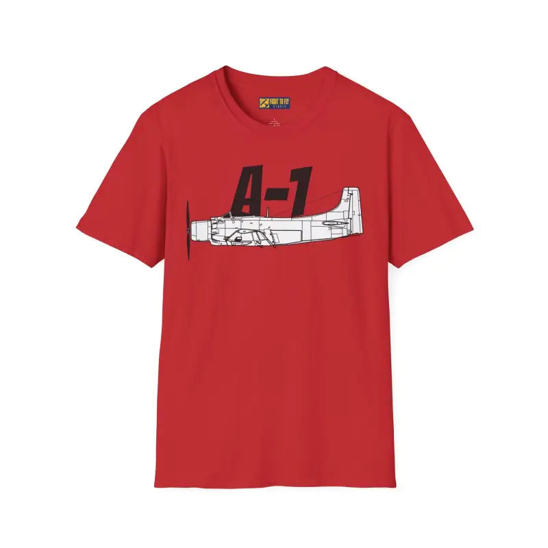 A-1 Side Profile T-Shirt – Vietnam-Era Attack Aircraft Tee - Pilot gifts - WWII warbird t-shirt