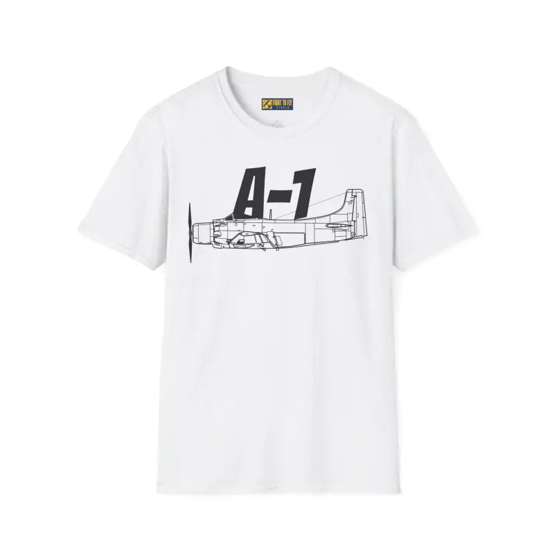 A-1 Side Profile T-Shirt – Vietnam-Era Attack Aircraft Tee - Pilot gifts - WWII warbird t-shirt