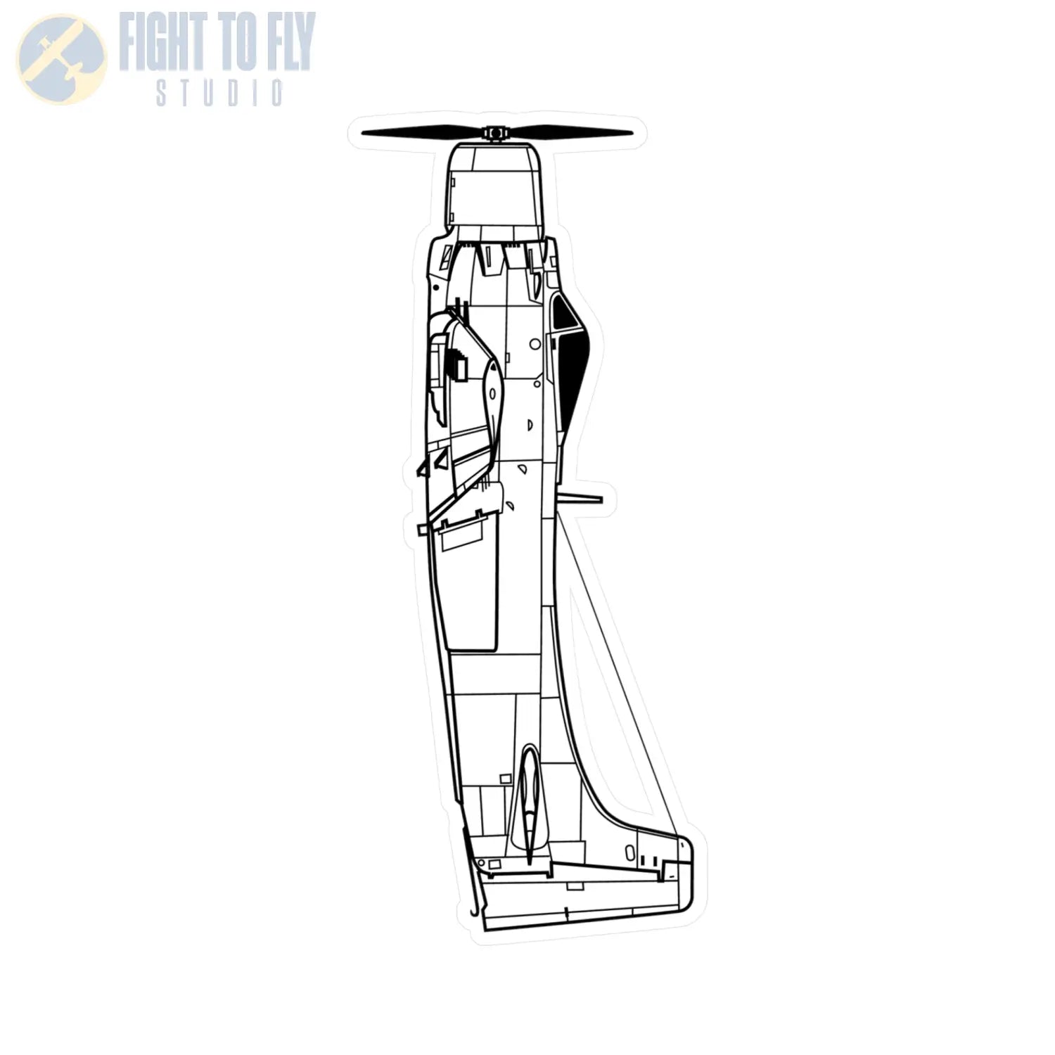 A-1 Skyraider Kiss-Cut Vinyl Decal - Paper products - Pilot gifts - WWII warbird t-shirt