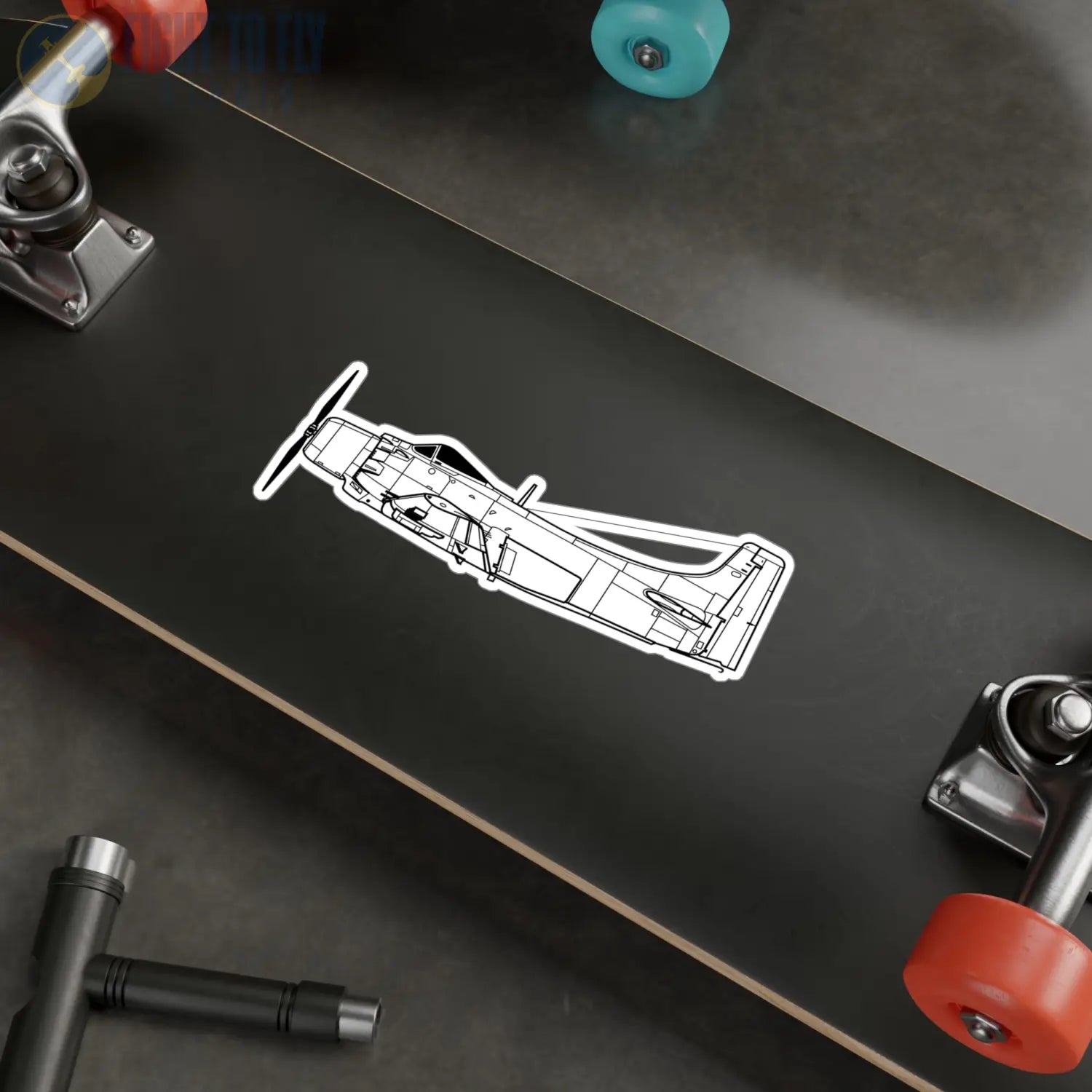 A-1 Skyraider Kiss-Cut Vinyl Decal - Paper products - Pilot gifts - WWII warbird t-shirt