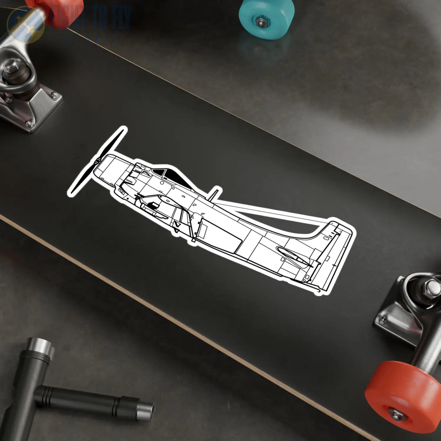 A-1 Skyraider Kiss-Cut Vinyl Decal - Paper products - Pilot gifts - WWII warbird t-shirt