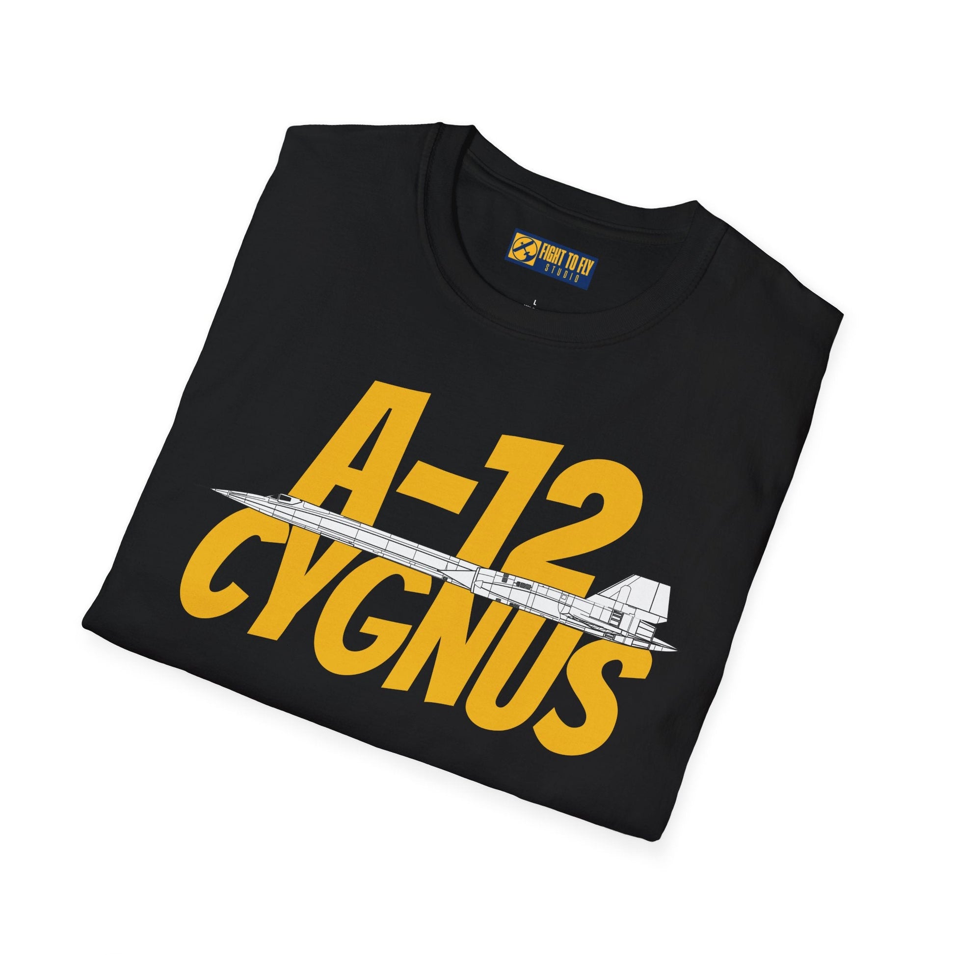 A-12 Cygnus Side Profile T-Shirt – CIA Stealth Recon Aircraft Tee - Gifts for pilots - Aviation apparel