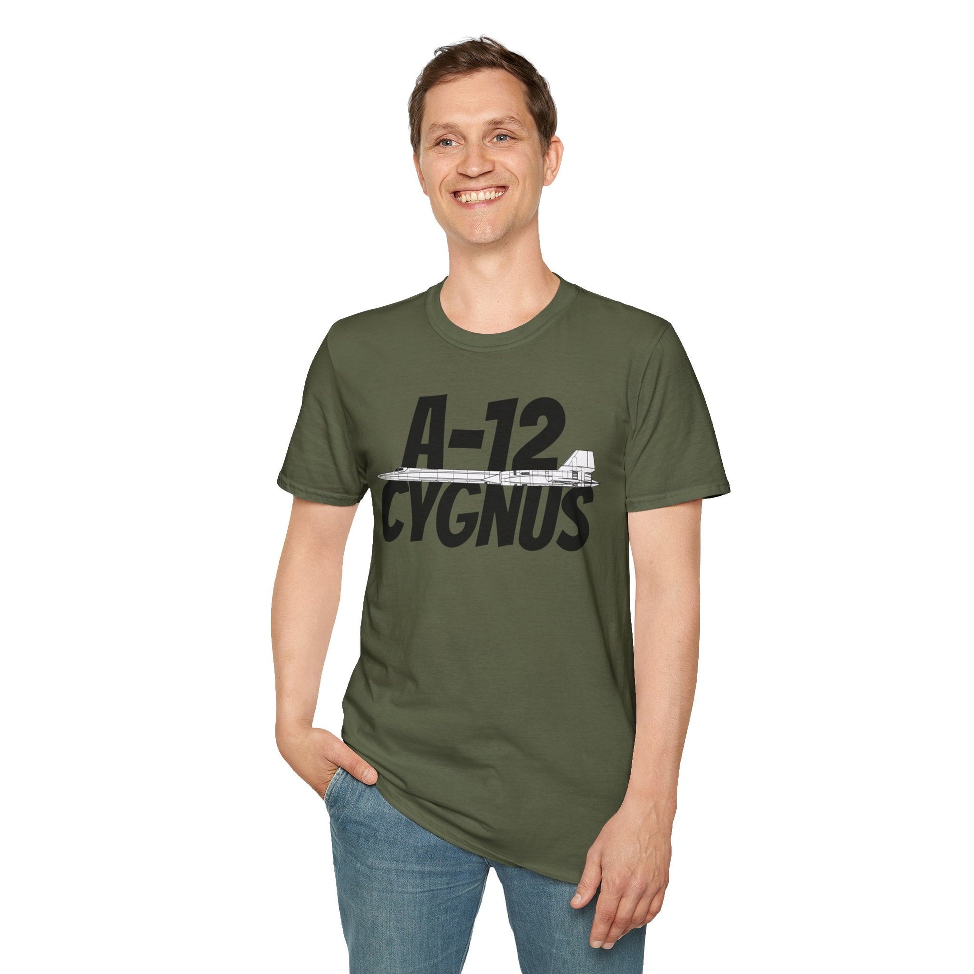 A-12 Cygnus Side Profile T-Shirt – CIA Stealth Recon Aircraft Tee - Gifts for pilots - Aviation apparel