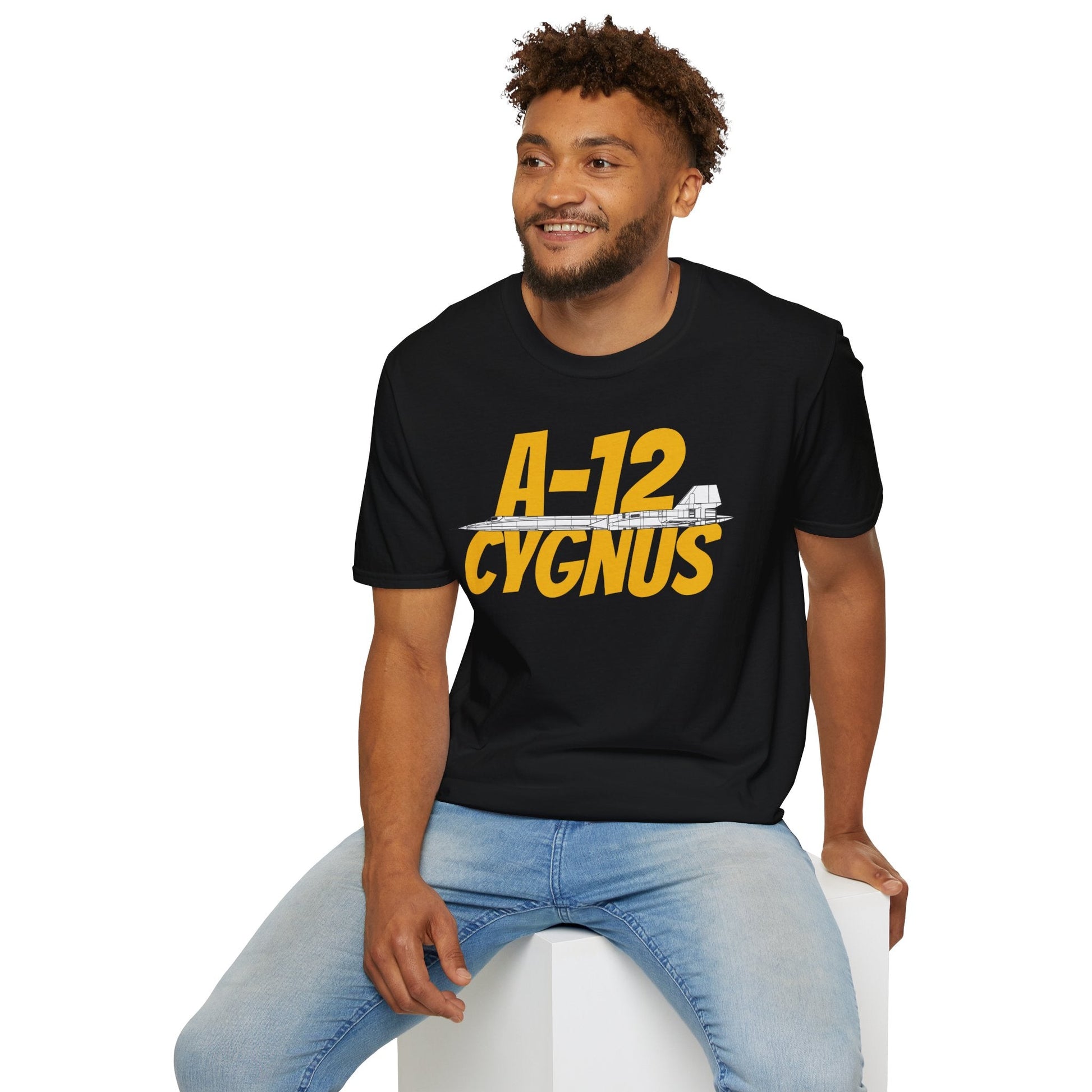 A-12 Cygnus Side Profile T-Shirt – CIA Stealth Recon Aircraft Tee - Gifts for pilots - Aviation apparel
