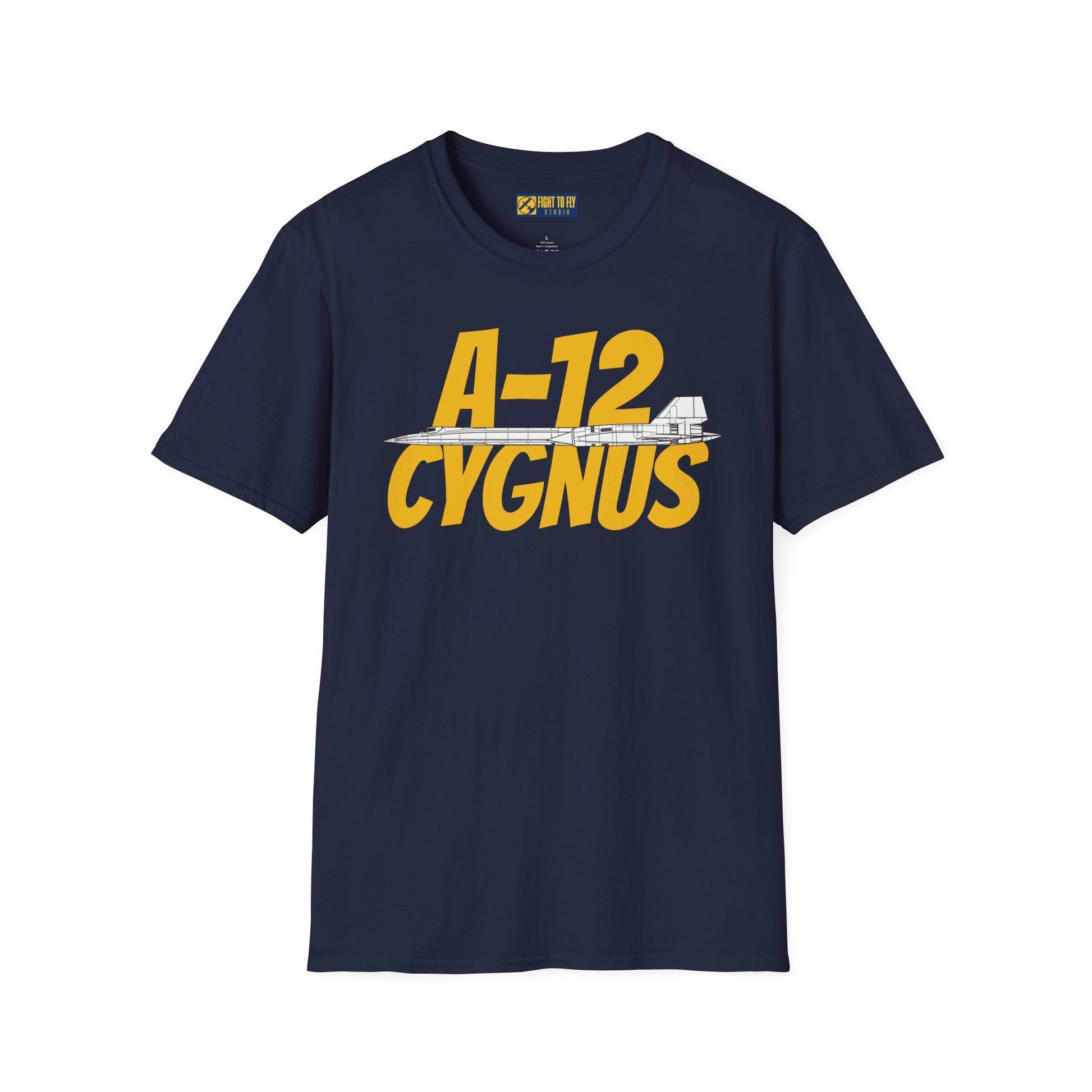 A-12 Cygnus Side Profile T-Shirt – CIA Stealth Recon Aircraft Tee - Gifts for pilots - Aviation apparel
