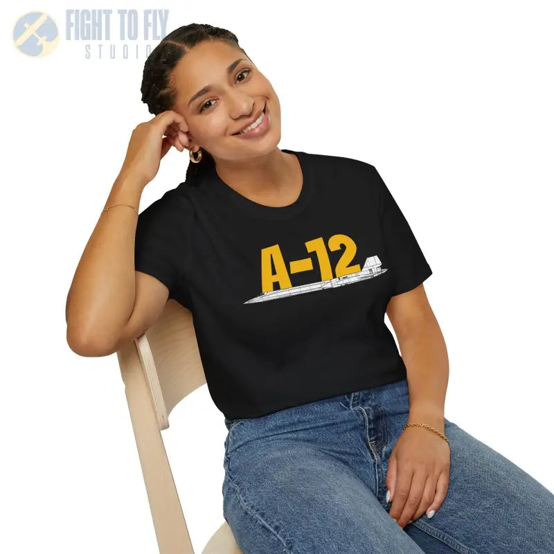 A-12 Black Bird Side Profile T-Shirt - Pilot gifts - WWII warbird t-shirt