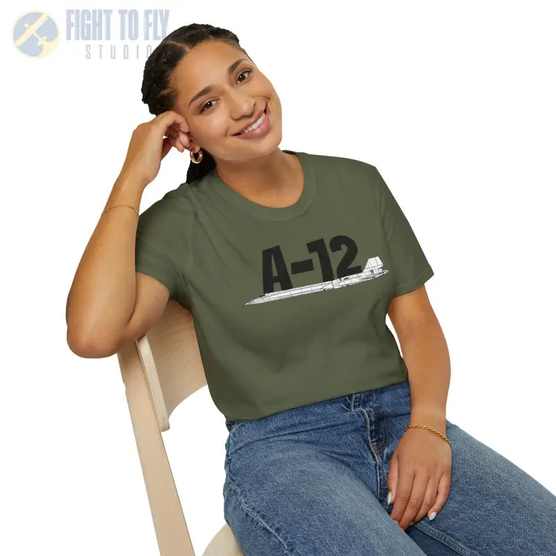 A-12 Black Bird Side Profile T-Shirt - Pilot gifts - WWII warbird t-shirt