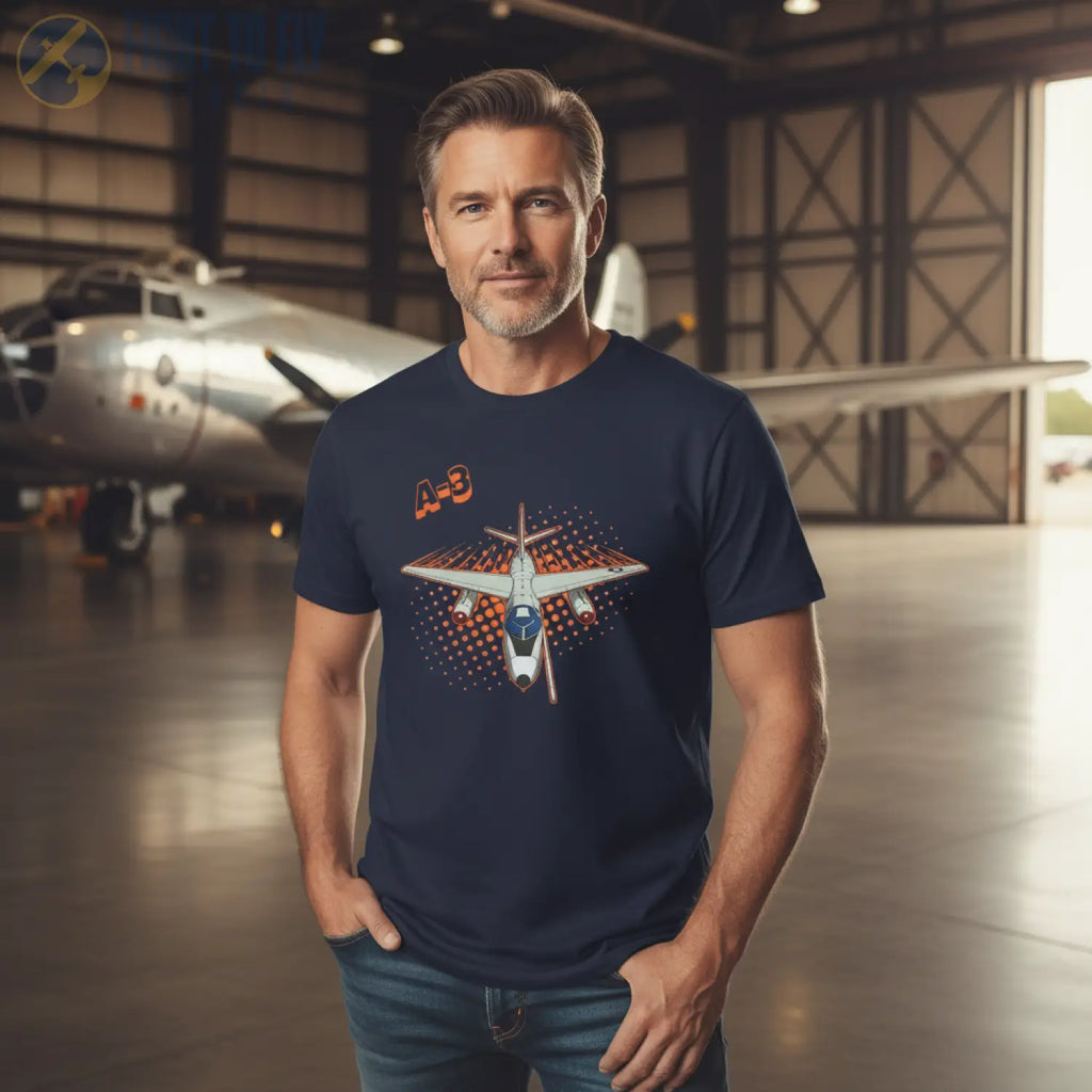 A-3 Skywarrior Comic Style T-Shirt - Pilot gifts - WWII warbird t-shirt