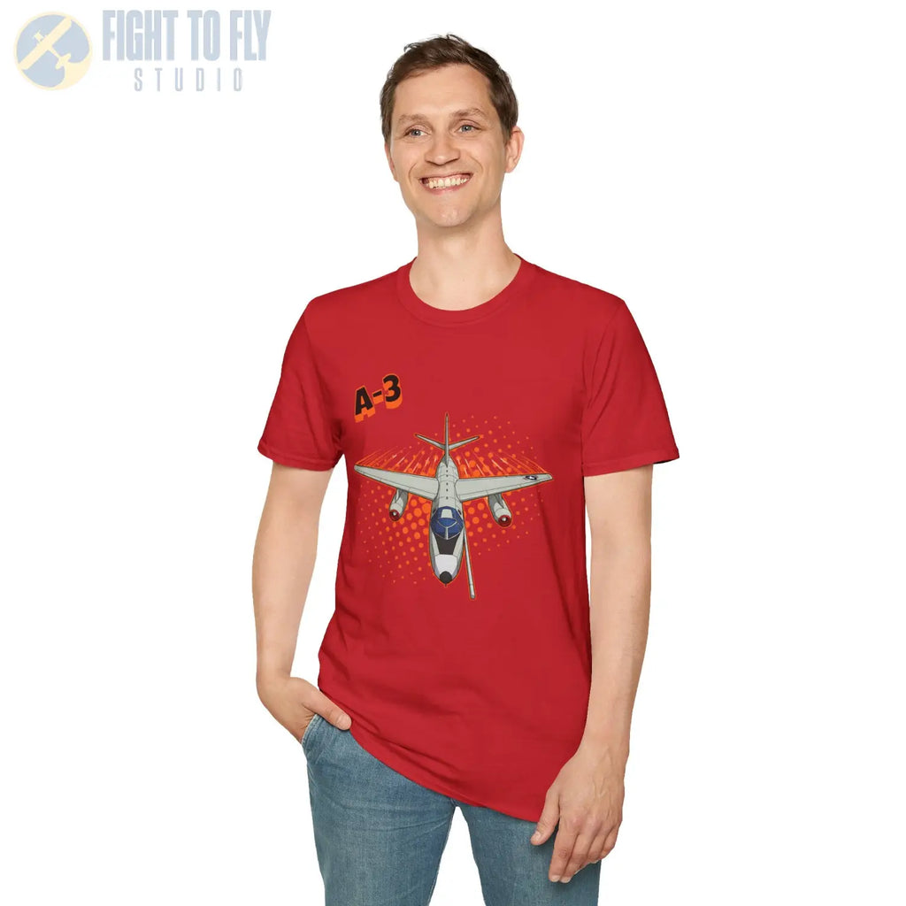 A-3 Skywarrior Comic Style T-Shirt - Pilot gifts - WWII warbird t-shirt