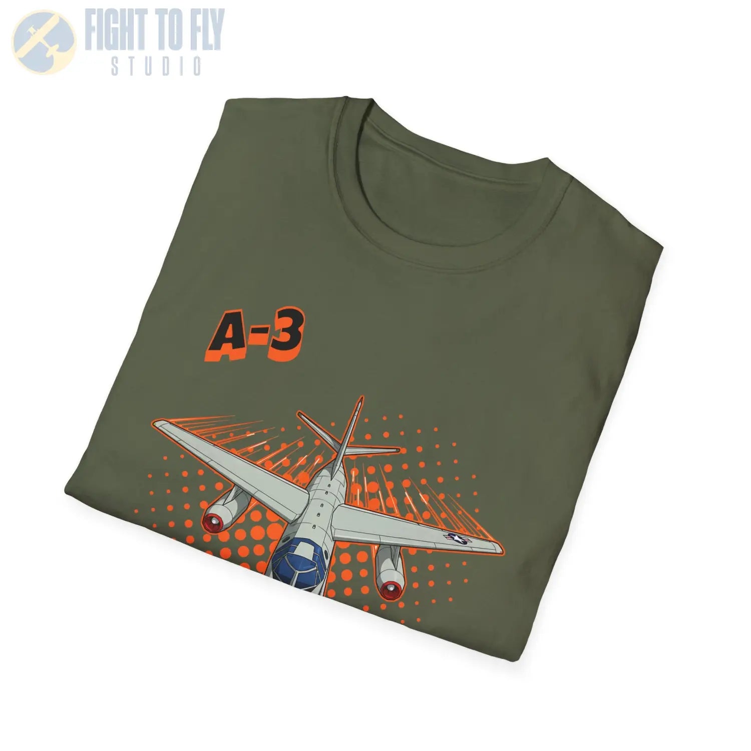 A-3 Skywarrior Comic Style T-Shirt - Pilot gifts - WWII warbird t-shirt