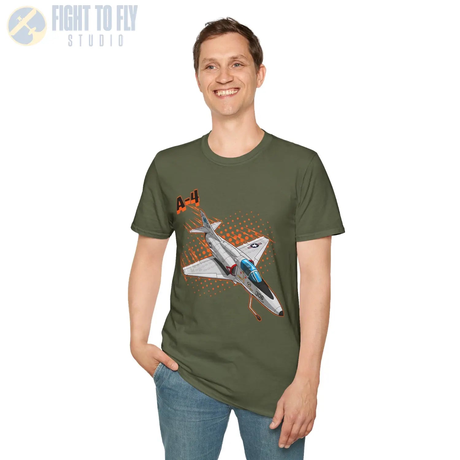 A-4 Skyhawk Comic Style T-Shirt - Pilot gifts - WWII warbird t-shirt