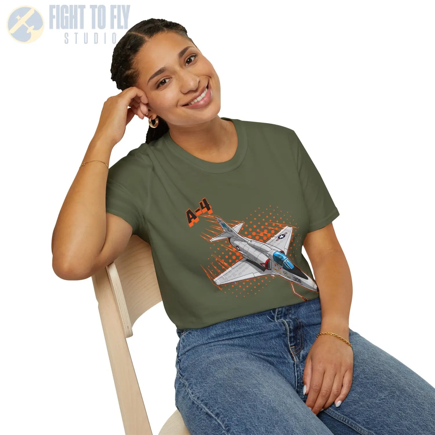 A-4 Skyhawk Comic Style T-Shirt - Pilot gifts - WWII warbird t-shirt