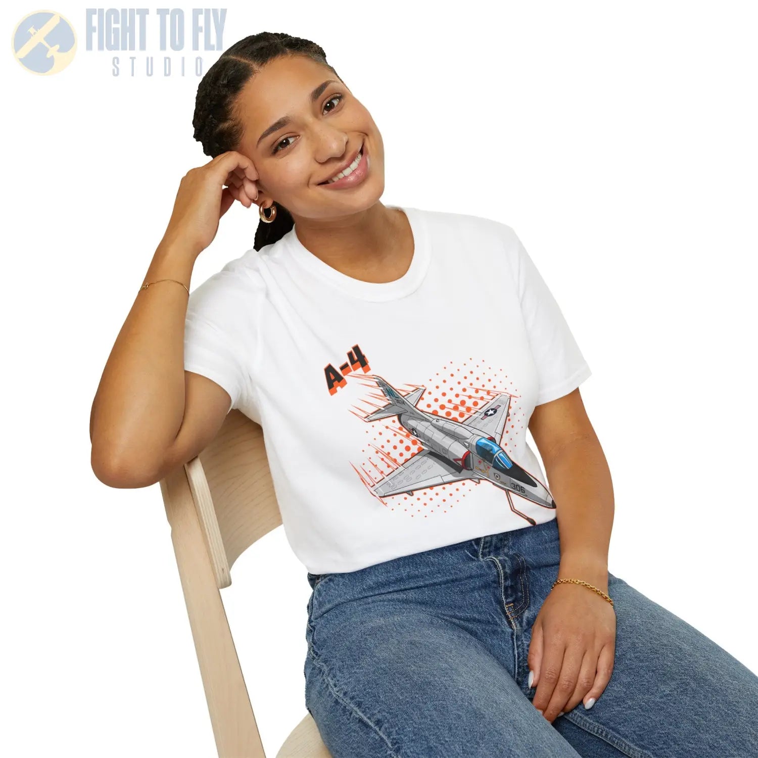 A-4 Skyhawk Comic Style T-Shirt - Pilot gifts - WWII warbird t-shirt