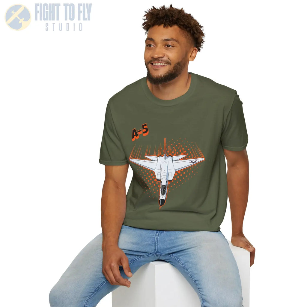 A-5 Vigilante Comic Style T-Shirt - Pilot gifts - WWII warbird t-shirt